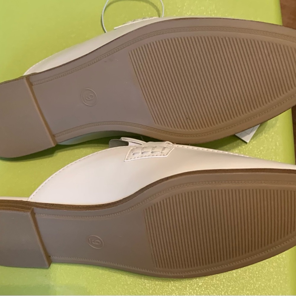 A New Day White Mules with Gold Detail - Picture 4 of 5